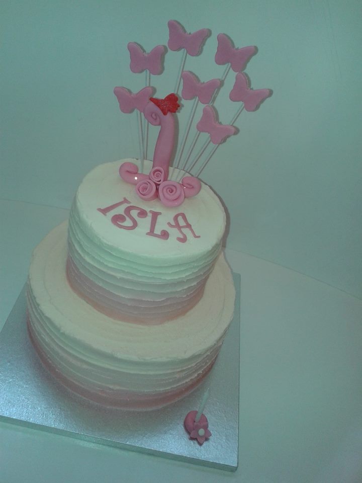 Buttercream Wedding Cake with Butterflies