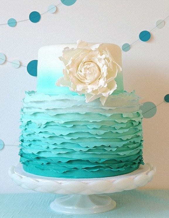 Cake Wedding Turquoise Theme Cake Wedding Turquoise Theme
