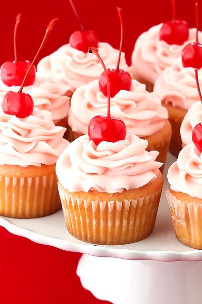 Cherry Almond Vanilla Cupcakes