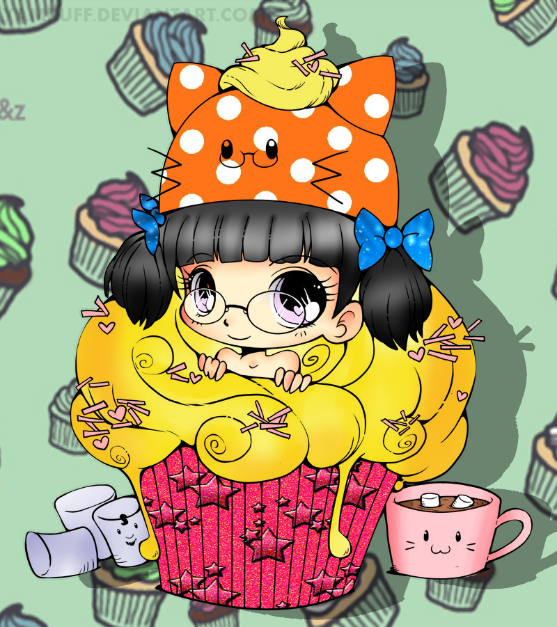 Chibi Anime Cupcake Girl Chibi Anime Cupcake Girl