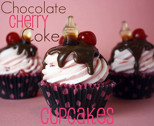 Chocolate Cherry Coke Cupcakes