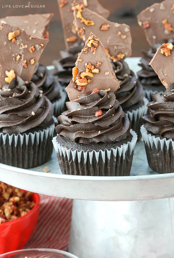 Chocolate Cupcakes with Bacon