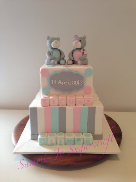 Christening Baptism Cakes Twins