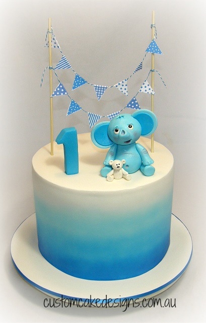 Elephant 1st Birthday Cake