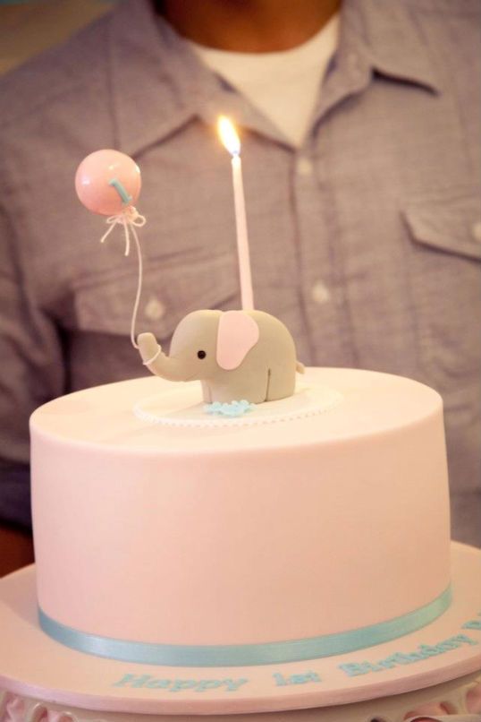 Elephant First Birthday Cake