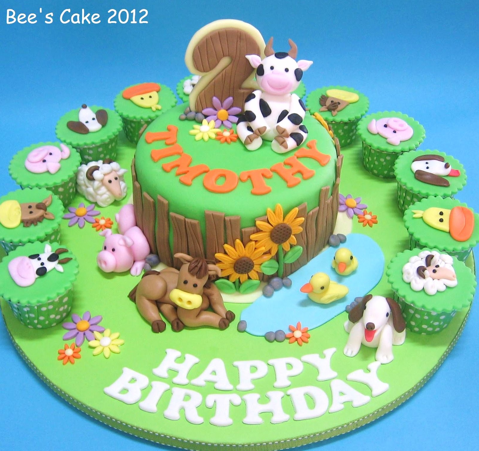 Farm Animals Birthday Cake