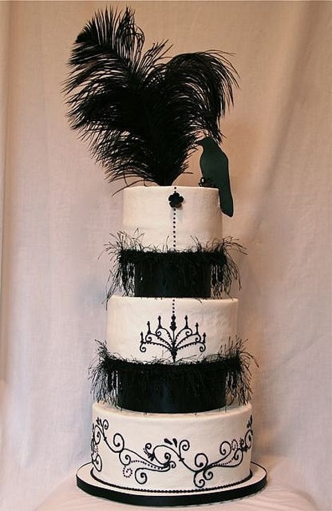 Flapper Black and White Wedding Cake