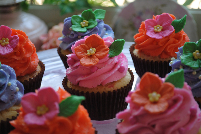 Flower Confetti Cupcakes