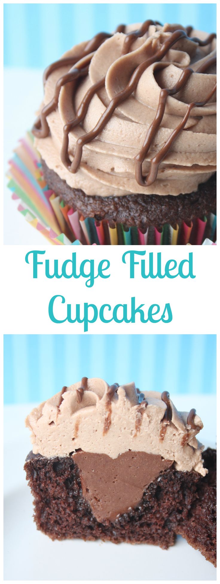 Fudge Filled Chocolate Cupcake