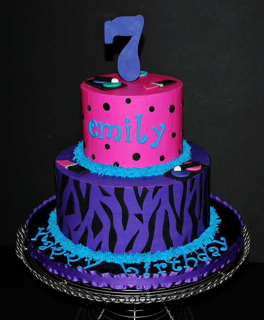 Girls Zebra Polka Dot Birthday Cake Girls Zebra Polka Dot Birthday Cake