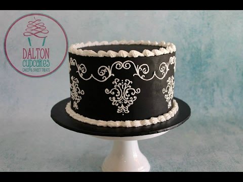 Gold Black White Damask Cake Gold Black White Damask Cake