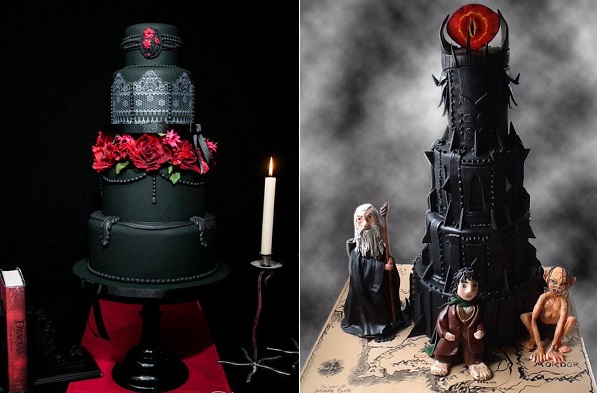 Gothic Halloween Wedding Cake