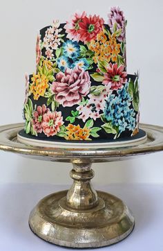 10 Photos of Black Floral Hand Painted Cakes 10 Photos of Black Floral Hand Painted Cakes