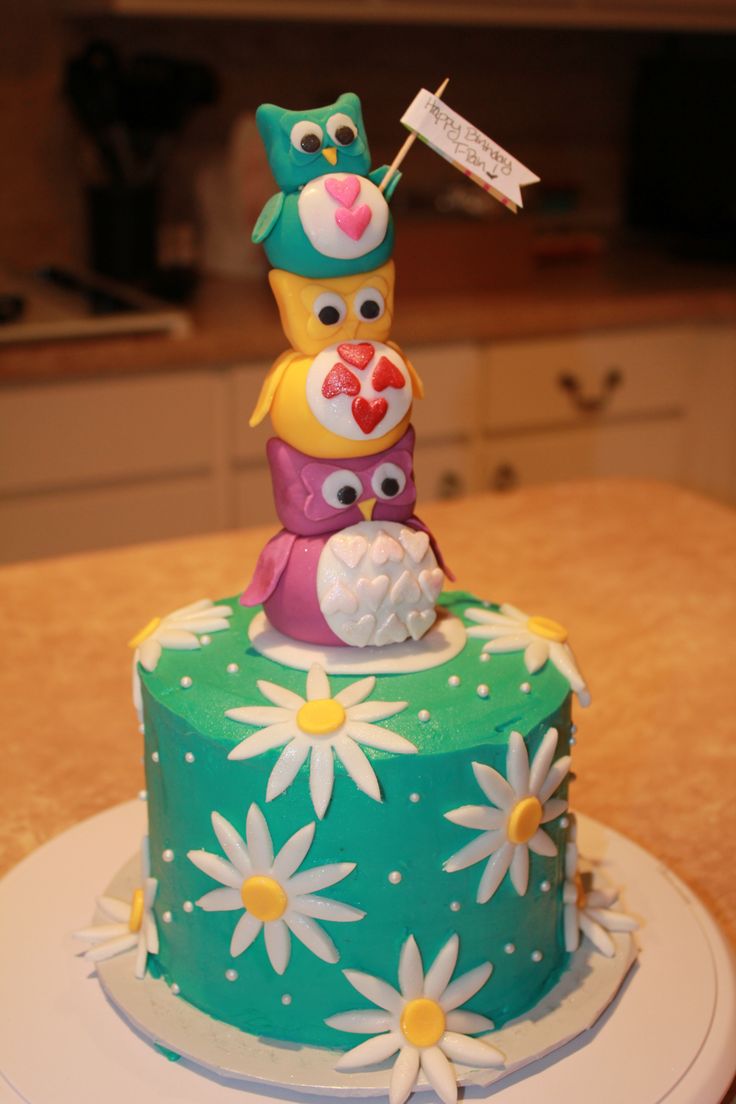 Happy Birthday Cake of a Owl for Girls Happy Birthday Cake of a Owl for Girls