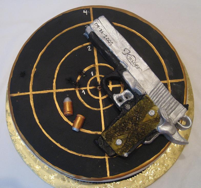 Happy Birthday Gun Cake