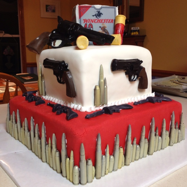 Happy Birthday Gun Cake