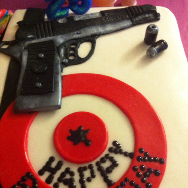 Happy Birthday Gun Cake