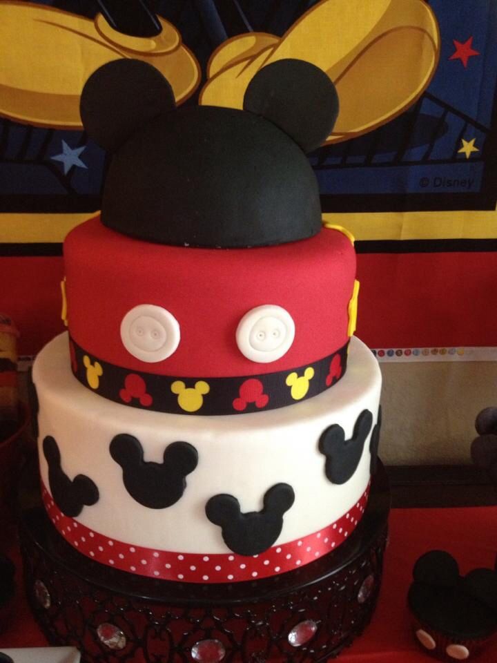 Homemade Mickey Mouse Cake