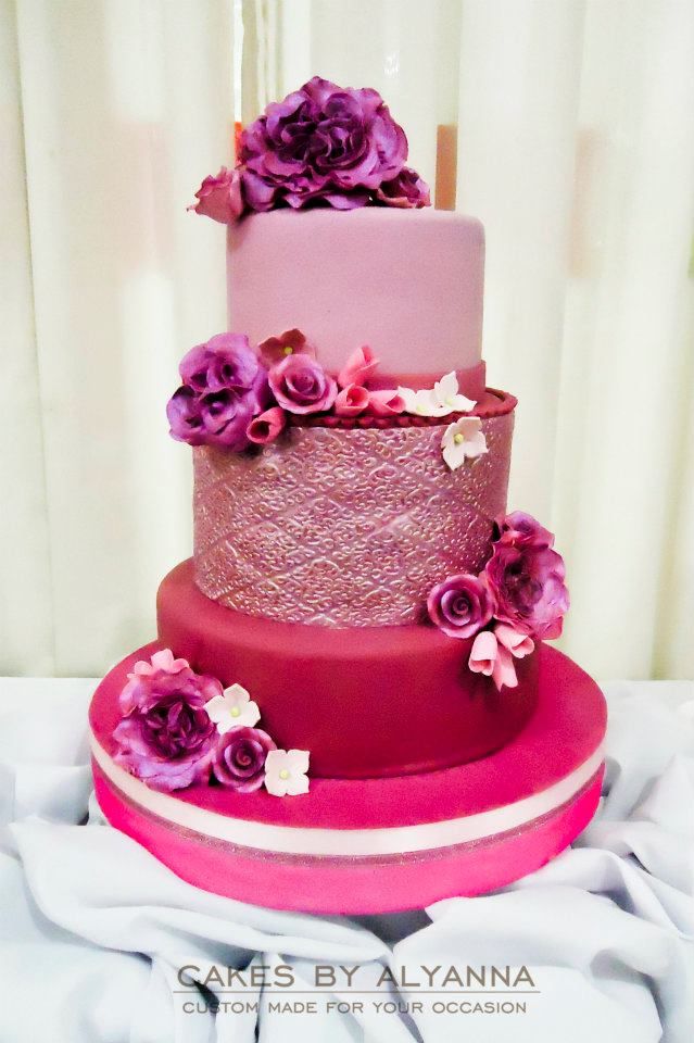 Hot Pink Wedding Cake