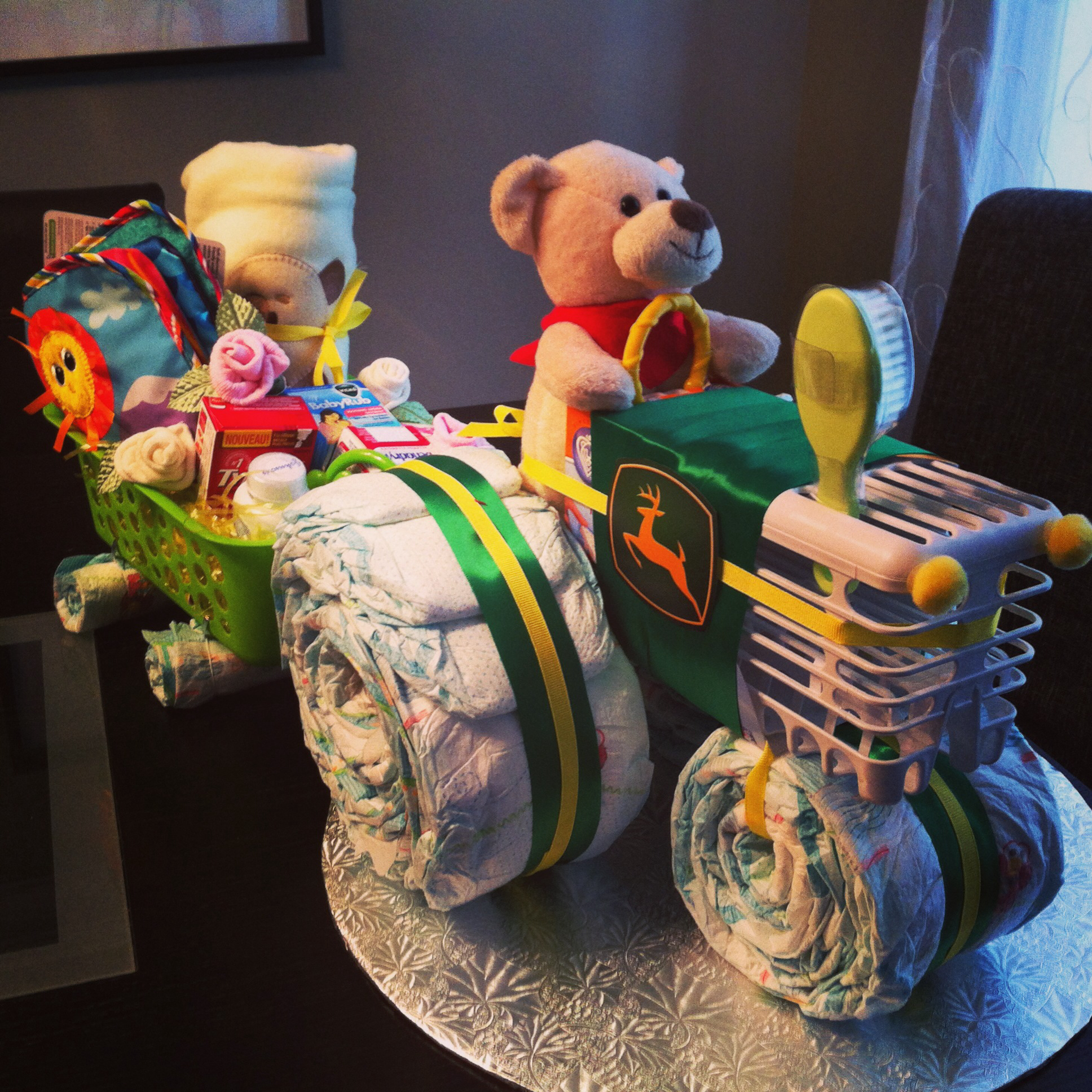 John Deere Tractor Diaper Cake