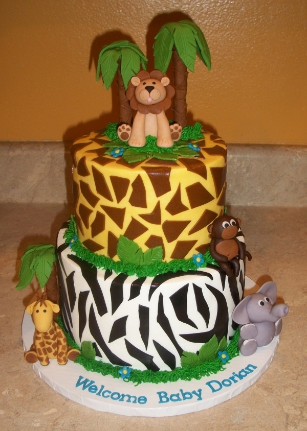 Jungle Theme Baby Shower Cake