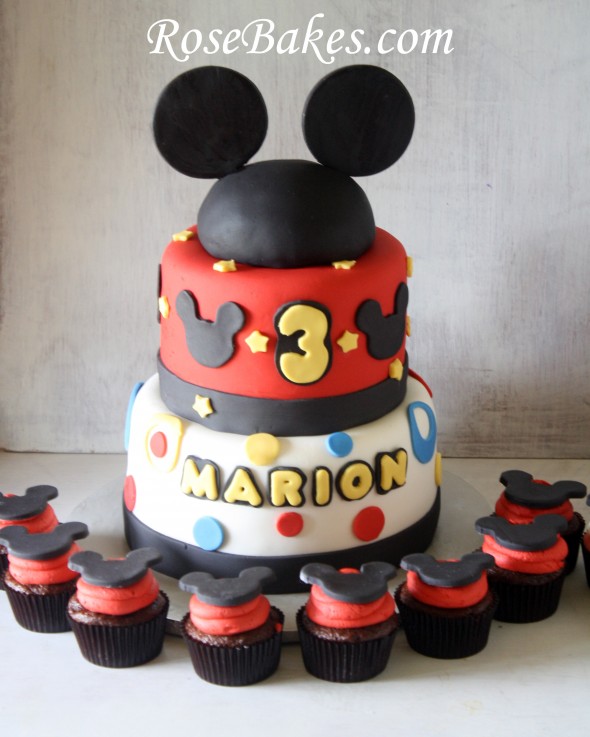 Mickey Mouse Cake and Cupcakes