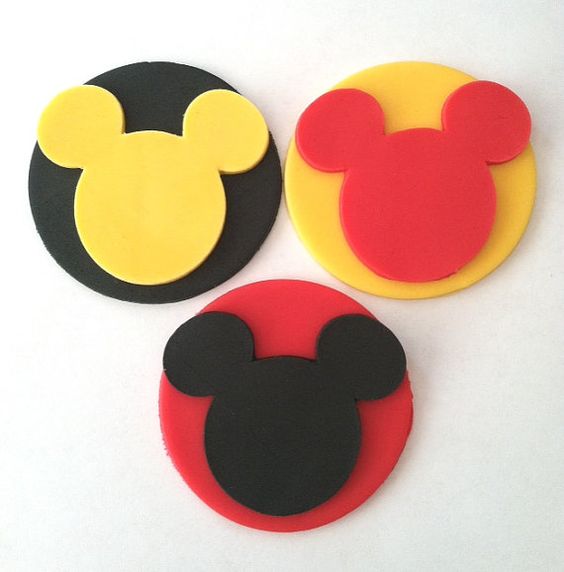 Mickey Mouse Fondant Cupcake Toppers