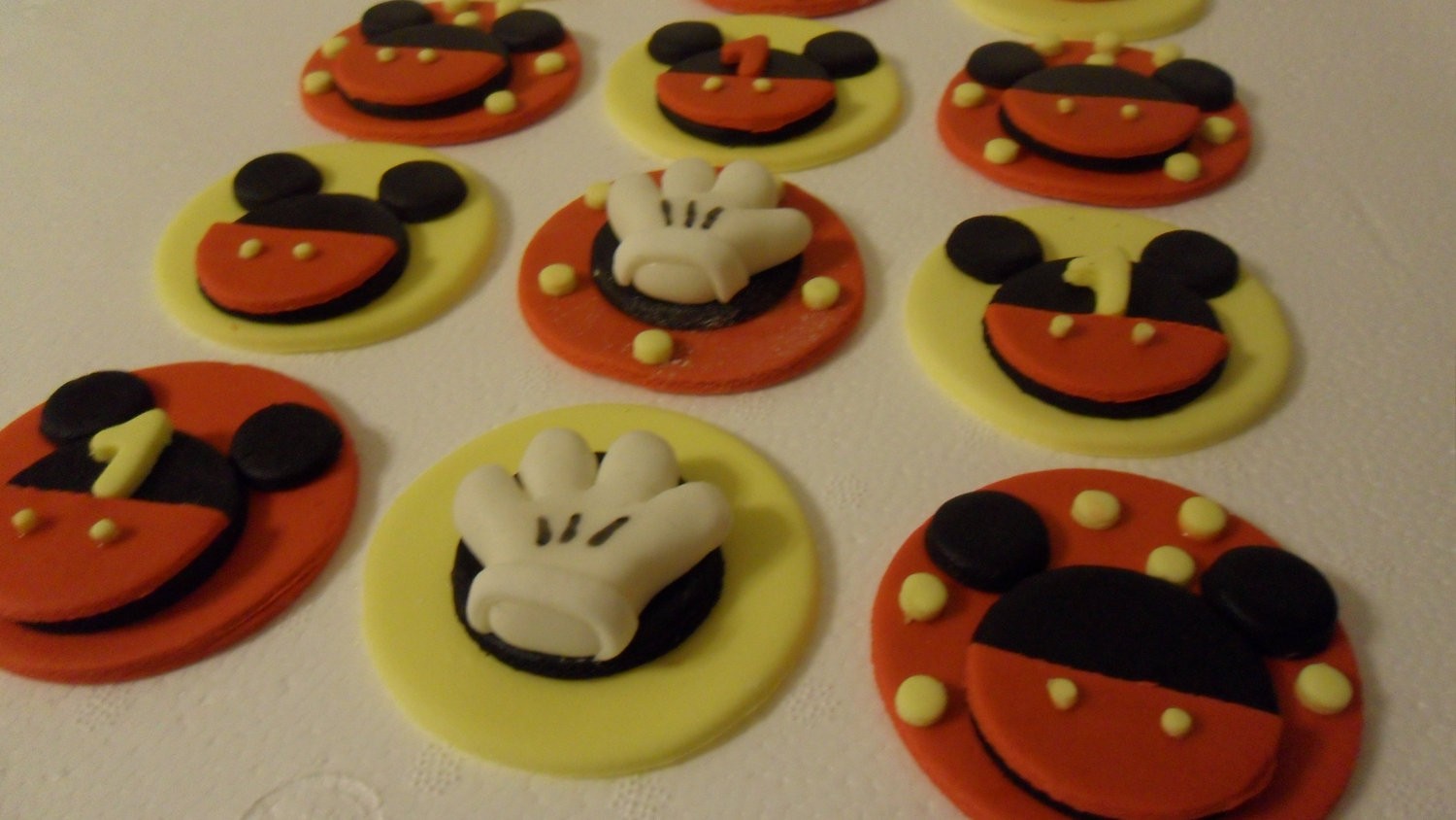 Mickey Mouse Fondant Cupcake Toppers