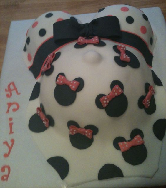 Minnie Mouse Baby Shower Cake Pregnant