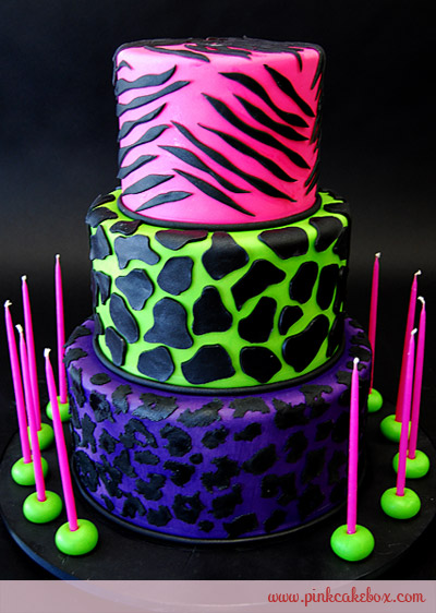 Neon Animal Print Cake Neon Animal Print Cake