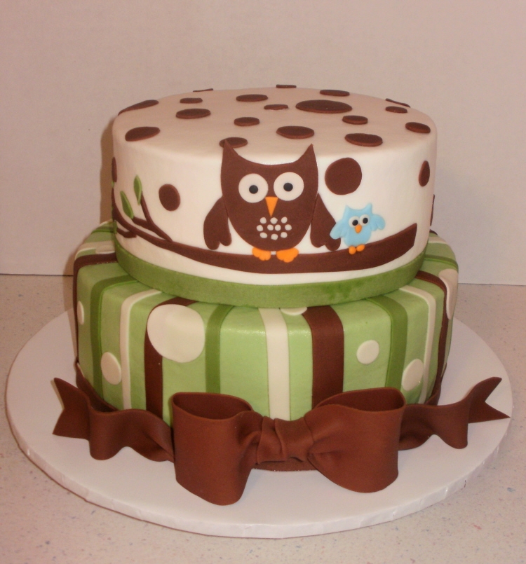 Owl Baby Shower Cake