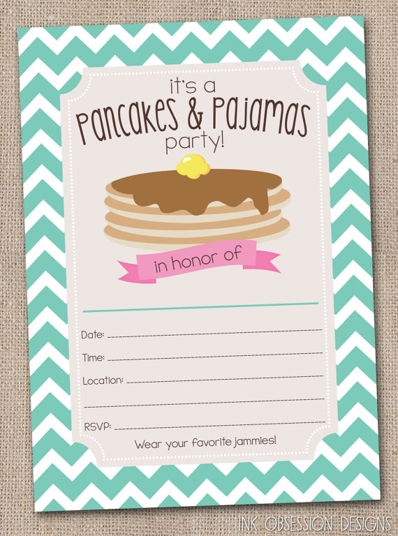 Pancake and Pajama Party Invitation Download