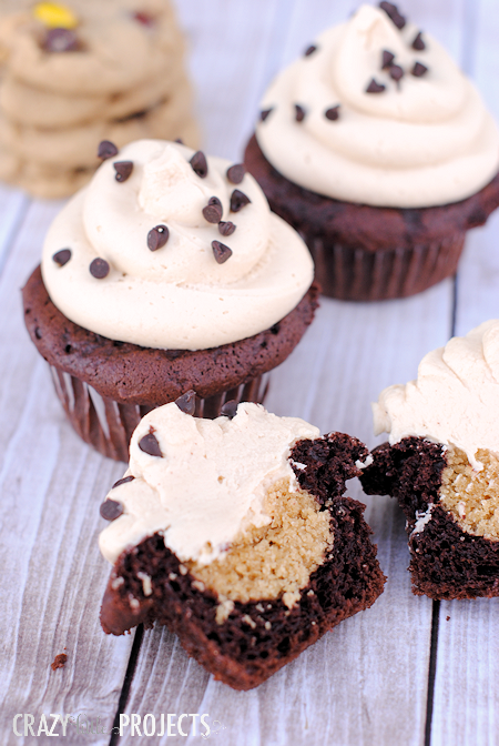 Peanut Butter Cookie Dough Cupcakes