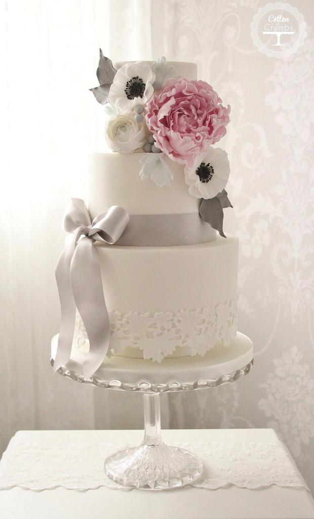 Peony Wedding Cake