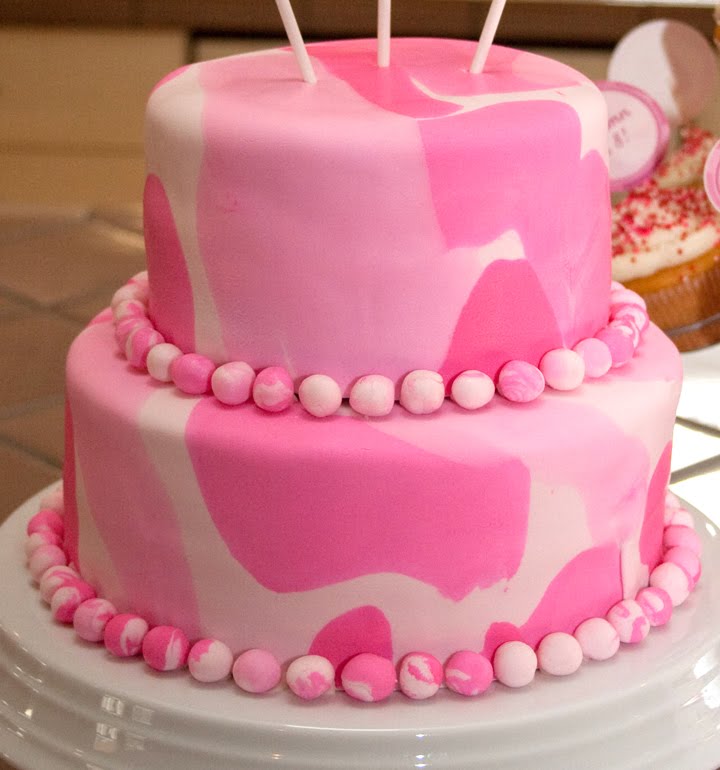 Pink Camo Birthday Cake
