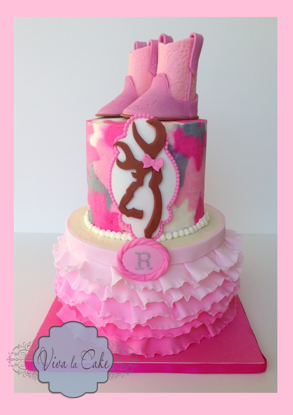 Pink Camo Browning Cake