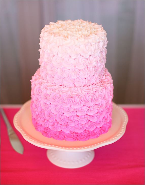 Pink Ombre Wedding Cake