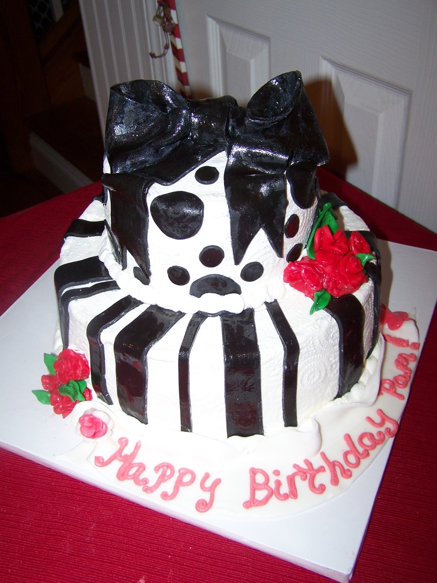 Polka Dot and Stripe Birthday Cake