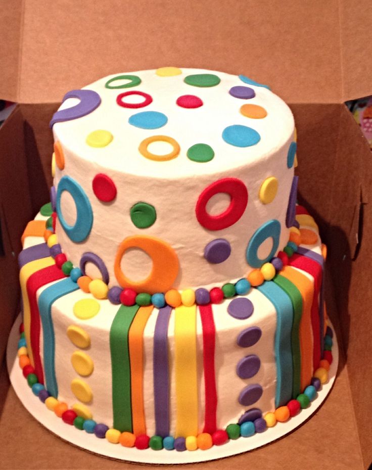 Polka Dot and Stripe Birthday Cake