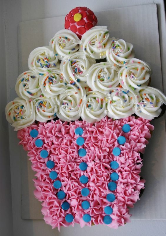 Pull Apart Cupcake Birthday Cake Designs