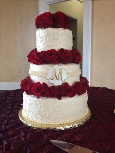 Red and Gold Wedding Cake Red and Gold Wedding Cake