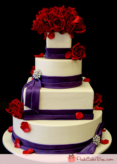 Red and Purple Wedding Cake Red and Purple Wedding Cake