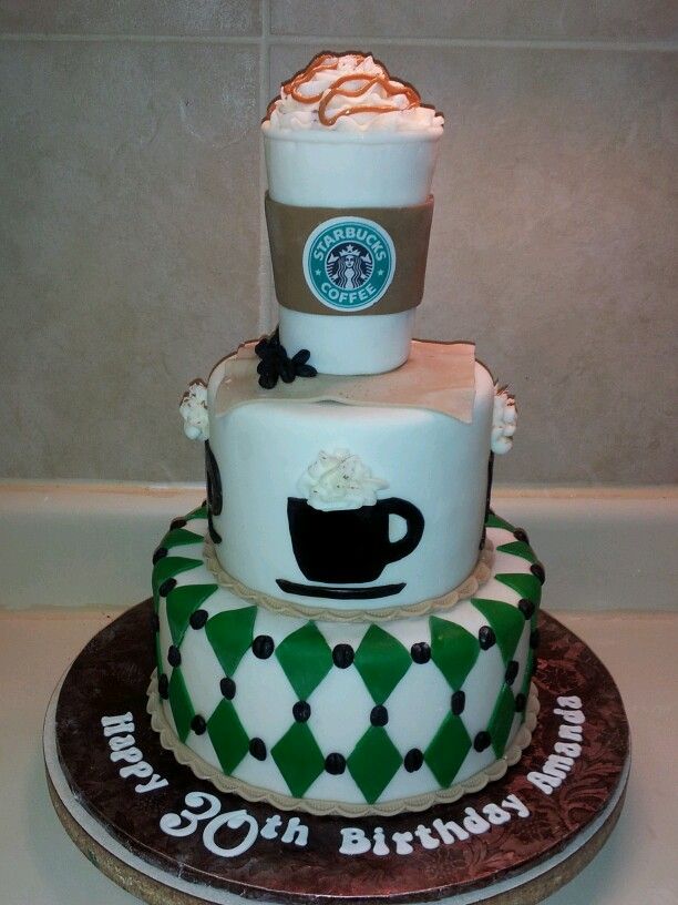 Starbucks Themed Birthday Cake