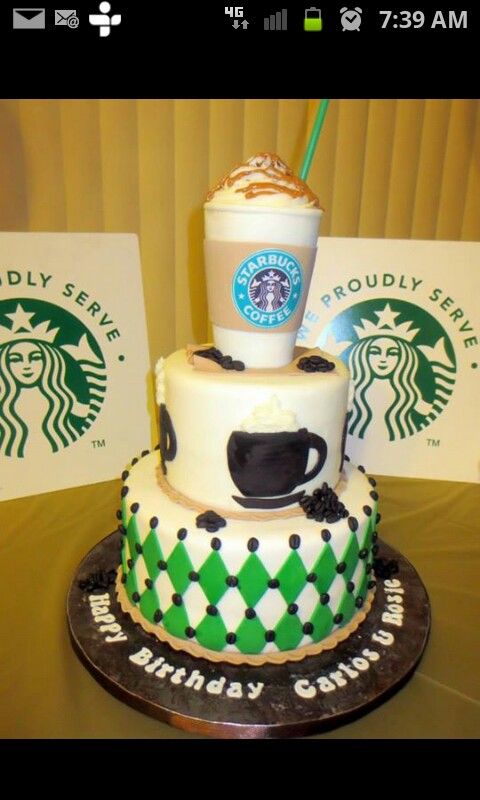 Starbucks Themed Birthday Cake