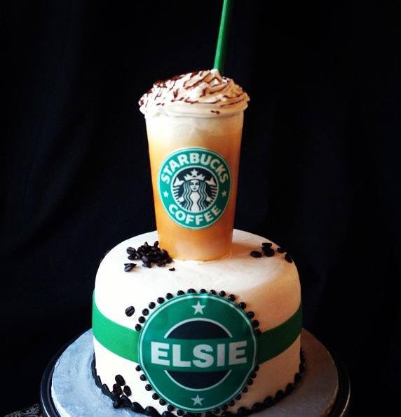 Starbucks Themed Birthday Cake