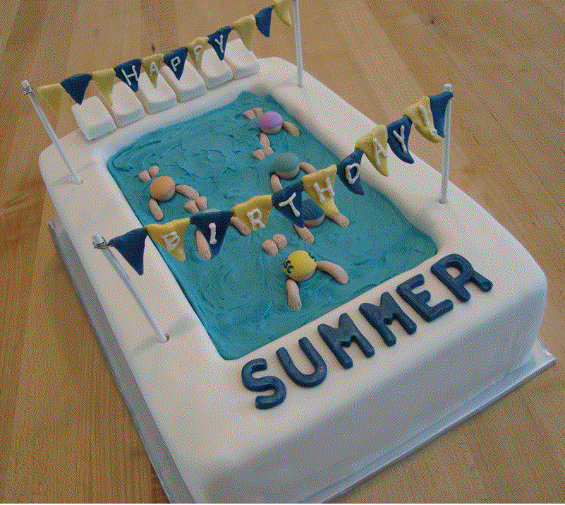 Swimming Pool Birthday Cake