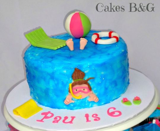 Swimming Pool Themed Cake