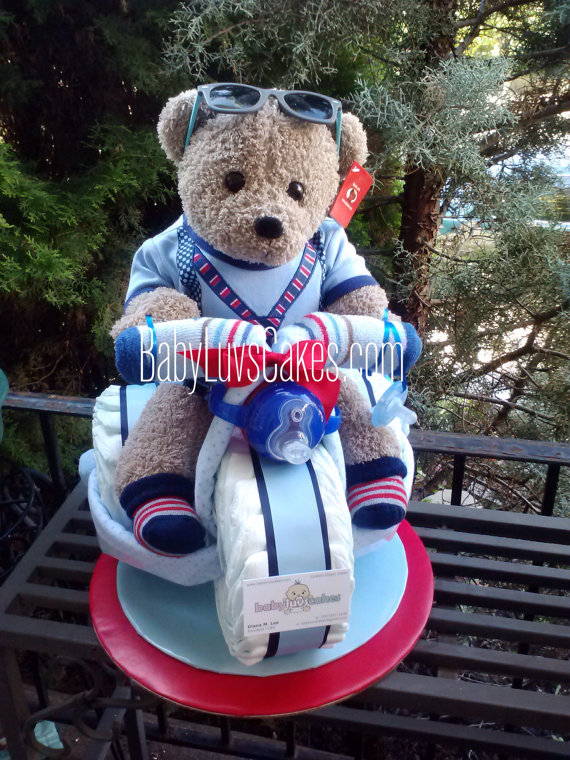 Teddy Bear Diaper Cakes for Boys