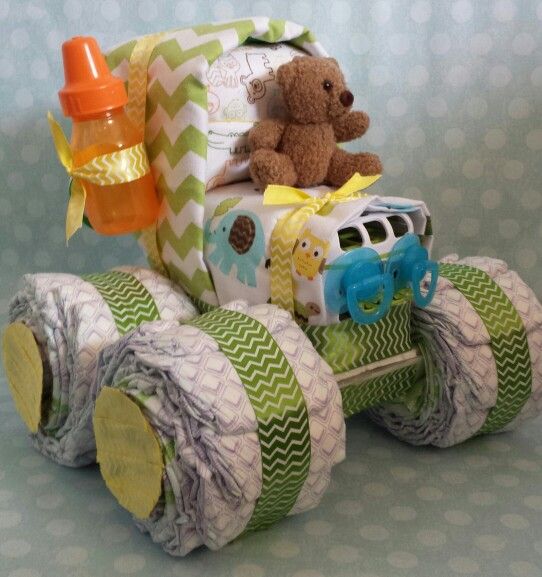 Tractor Diaper Cake