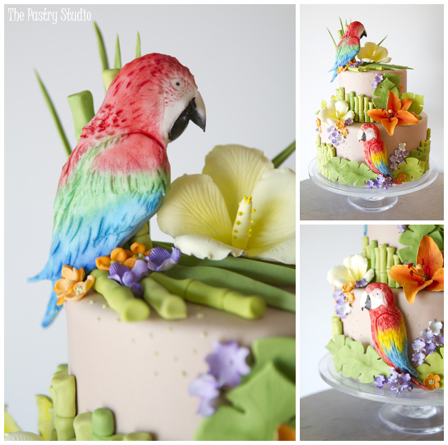 Tropical Beach Themed Wedding Cake